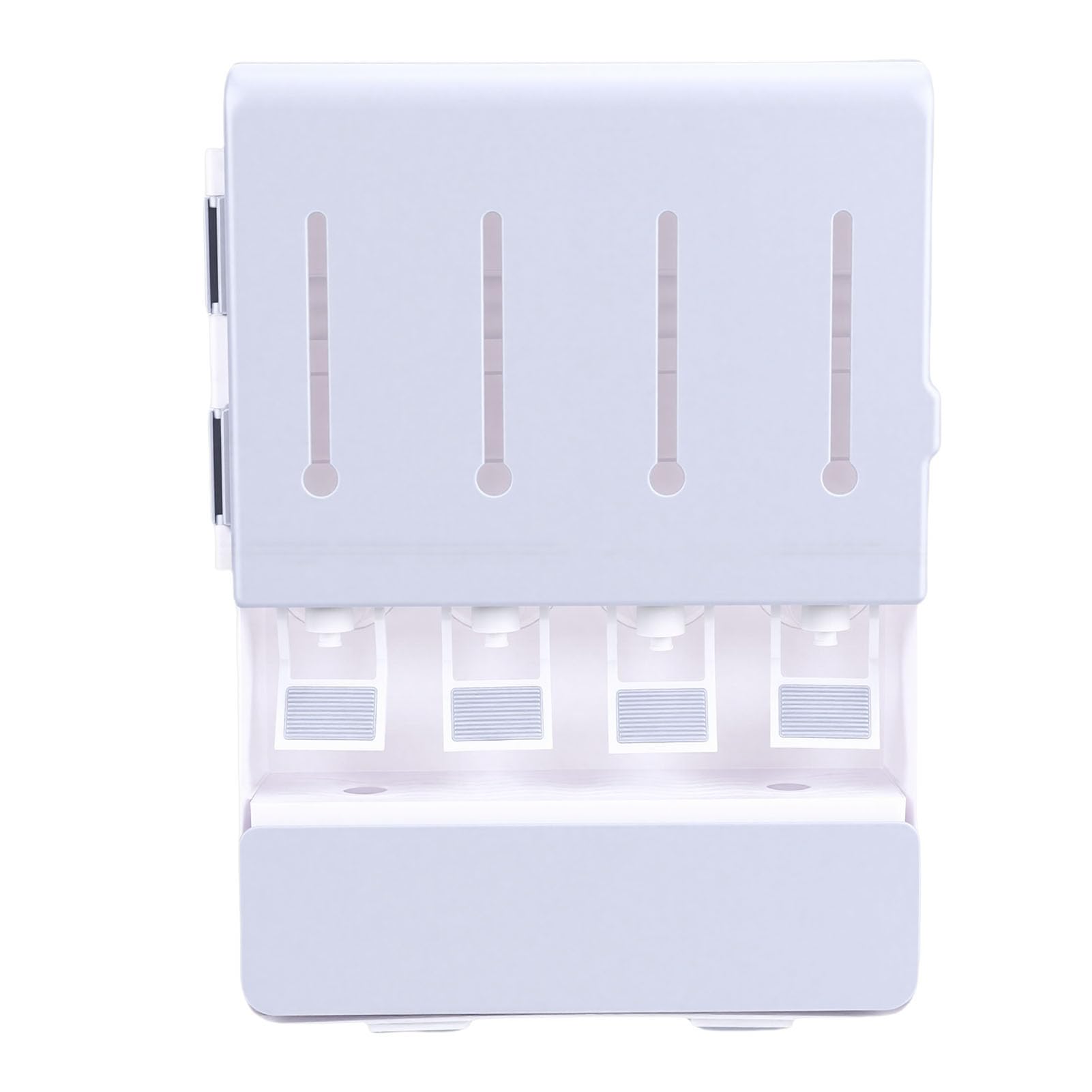 Ejoyous Estante para Especias, Estante para Condimentos de ABS Montado en la Pared con 4 Frascos de Vidrio, 11,8 X 16,5 Pulgadas, Dispensador de Aceite, Vinagre, de Soja, Organizador de Cocina