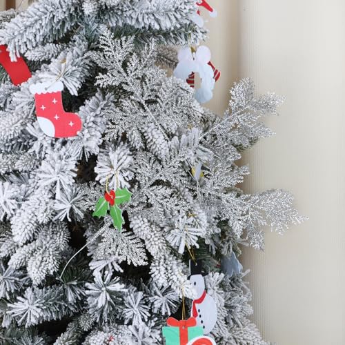 Ramas de árbol de Navidad plateadas para decorar centros de mesa y ramos de hogar 6