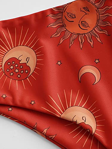 ZAFUL Women Ribbed Keyhole Tied High Waisted Bikini Spaghetti Straps Two Pieces Swimsuit Bathing Suit3