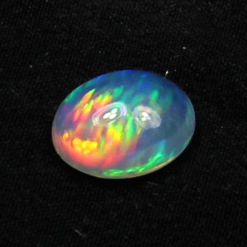 Opale éthiopienne Welo naturelle 10x6mm, cabochon multi fire de qualité - 3