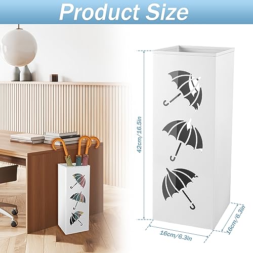 Porte-parapluie multifonction en métal blanc pour hôtel et bureau - 4