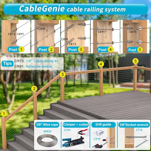 Kit de garde-corps invisible 1/8 pour sublimer la vue de votre balcon de jardin - 6