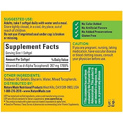 Nature Made Vitamin E 400 I.U. Softgels 100 ea (Pack of 2)