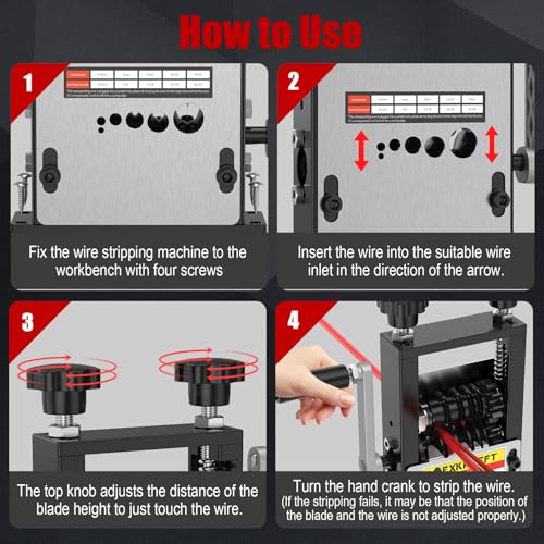 Image of Wire Stripper Machine Gauge Wire 3-17mm, Manual & Electric Drill Compatible Copper Wire Stripping Tool with 6 Channels 5 Blades, Scrap Wire Stripping Machine for Efficient Cable Stripping