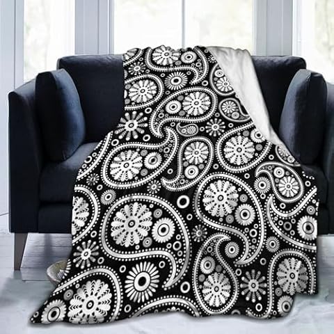 Gbuzozie Lightweight Black White Fleece Blanket Cover