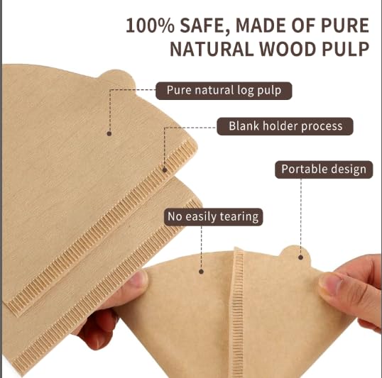 Coffee Filters 4 Cone Coffee Filter 8-12 Cup 200 Unbleached Natural Coffee Filters — view 3