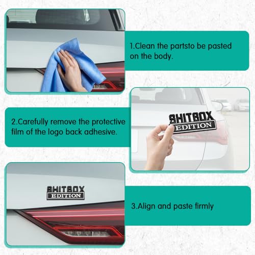 Image of Shit Box Edition Emblem, Car Exterior Emblems Badge 3D Sticker Decal, Shit Box Edition Emblem 3D Letter Sticker, 3D Fender Badge Decal Car Truck Replacement for All Cars