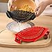 2 PACK Silicone Clip-on Strainer - Fits Pots, Pans & Pasta, Hands-Free Food Strainer for Ground Beef, Spaghetti, Pasta, Compatible with All Bowls and Pots