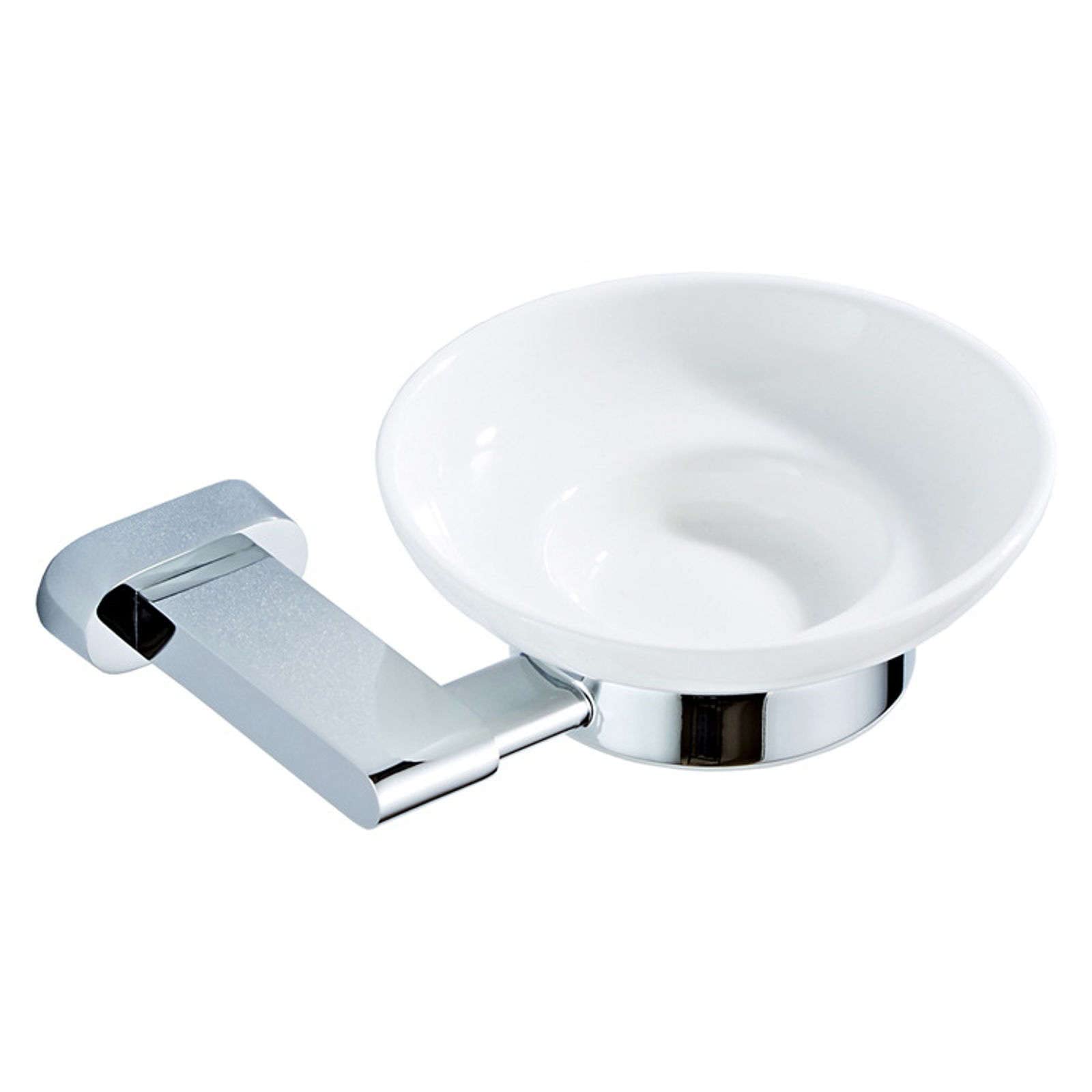 Wall Mount Soap Brass Soap Holder with Ceramic Dish Chrome for Bathroom Kitchen Sponge