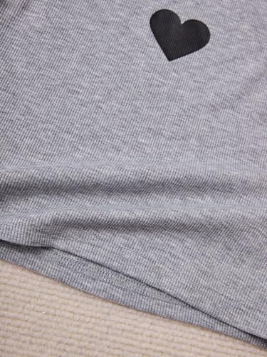 Image of Milumia Girl's 3 Pack Ribbed Knit Crew Neck Cropped Tank Top Sleeveless Summer Tops Heart Black Pink Grey 9Y