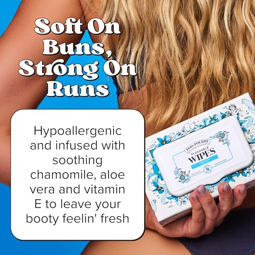 Image of Poo~Pourri Unscented Flushable Wipes - Made with Plant Based Fibers, Aloe, Vitamin E, Chamomile, and Oat Extract - Adult Wet Wipes - 150 count - Septic & Sewer Safe - Fragrance Free Packaging May Vary