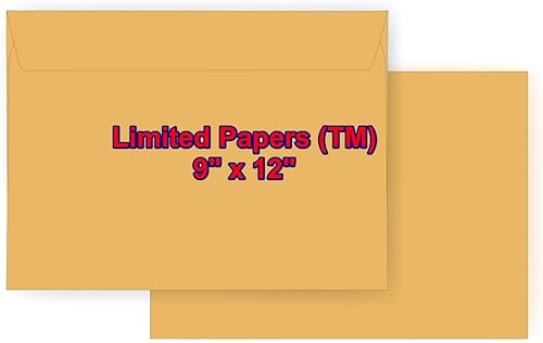 Sobres para folletos de 9 x 12 pulgadas, lado abierto, papel kraft marrón 28 # (9 x 12) - Serie Jumbo (1000)