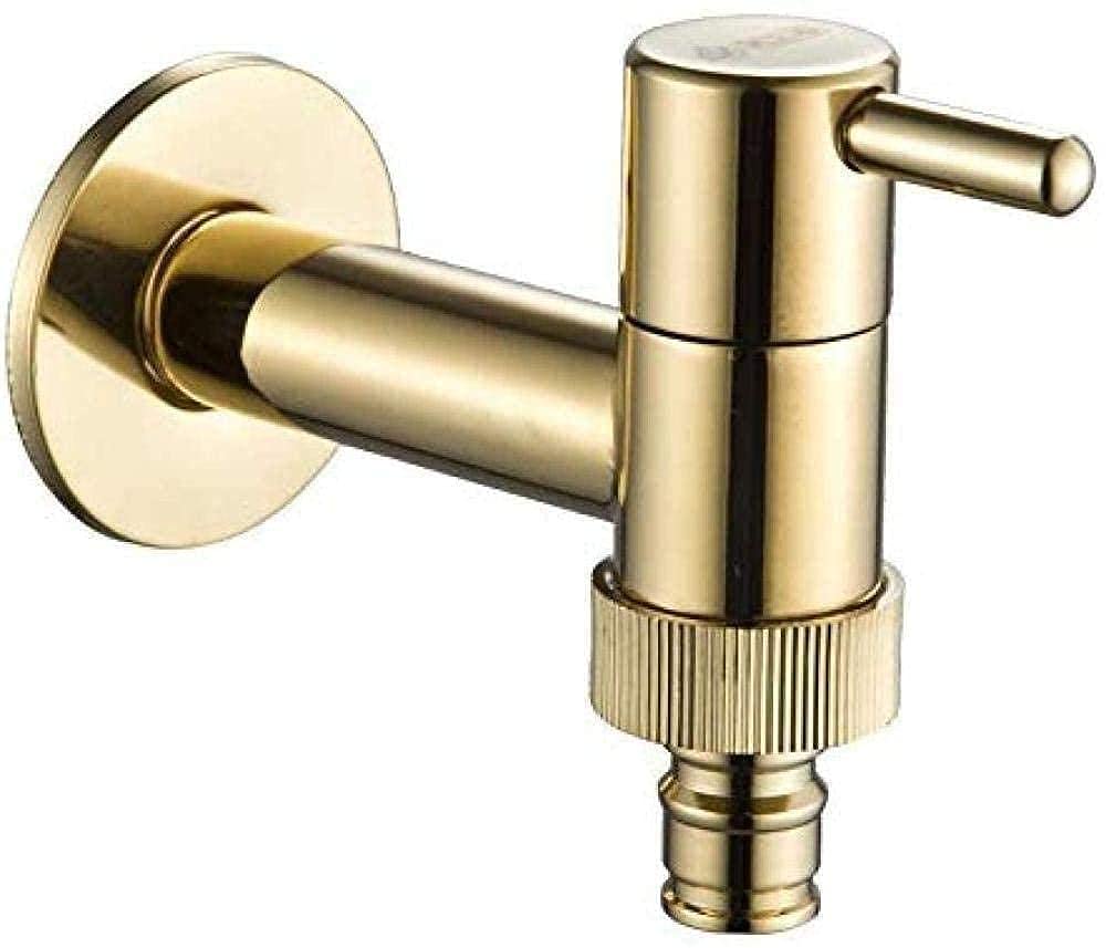 Rubinetti per lavatrice Rubinetti per lavabo in ottone massiccio dorato Rubinetti per acqua fredda singoli a parete Rubinetti da giardino per esterni Rubinetti per WC da giardino decorate
