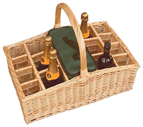 Red Hamper WH014/HOME Large Drinks Basket Carrier, Brown, 37 x 59 x 21 cm
