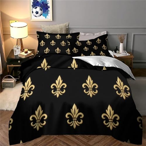 Parure de lit Fleur de Lys impression 3D microfibre de qualité supérieure