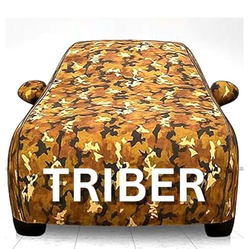 Image of 100% Waterproof Car Cover for Triber UV Protection, Dustproof, Windproof | Custom Fit with Mirror Pockets, Belt & Buckle | All Weather Outdoor Body Cover(Jungle)