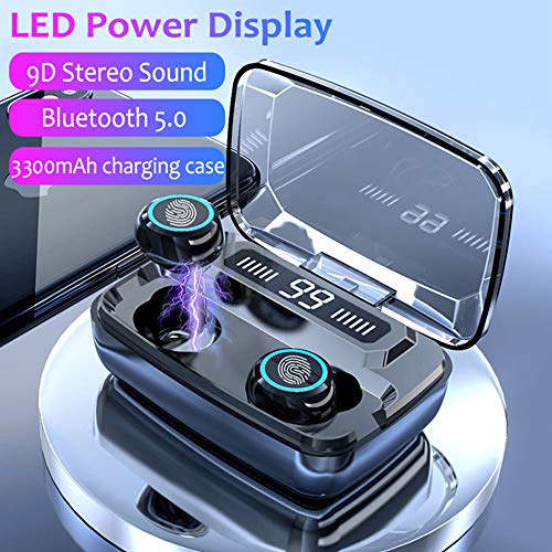 M11 inalámbrico Bluetooth para auriculares - Bluetooth 5.0 Pantalla Digital TWS Auricular inalámbrico Bluetooth Auricular de alta definición de pantalla 3300mAh Po-wer Mini Sport Auriculares withn Mic