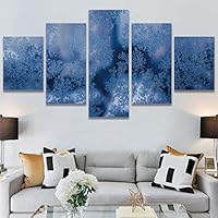 SIGNWIN 5 Panel Canvas Wall Art Modern Art Abstract Contemporary Edgy Mixed Media Multicolor Patterns for Home Decorations Ready to Hang - 60