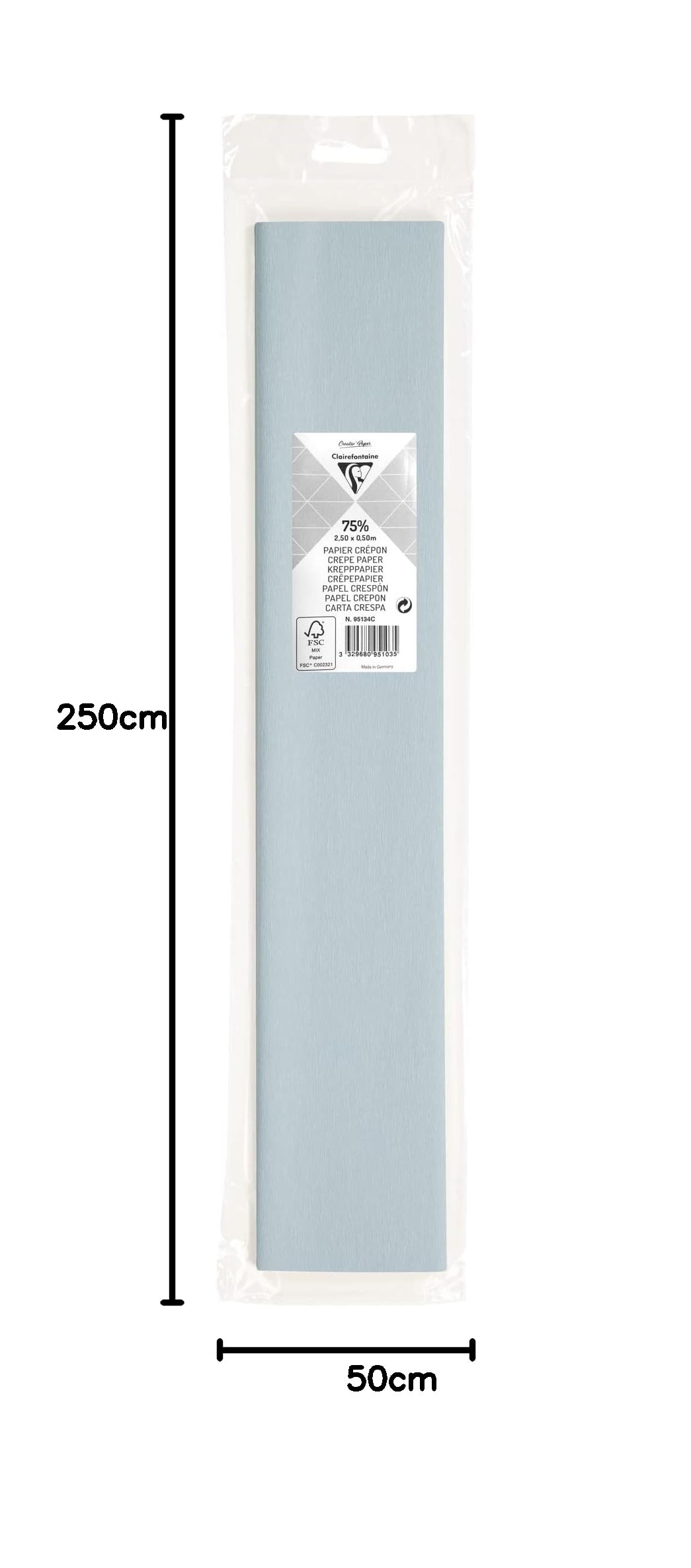 Papier Crepon 180 Gr Pour Fleurs Papier Crépon Clairefontaine - Paquet De 10 Feuilles 2x0,50m Blanc | Pour Loisirs Créatifs Et Déco Bande Crépon Clairefontaine