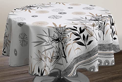 Le linge de Jules Stain-Resistant Tablecloth Stevia – Round 160 c...