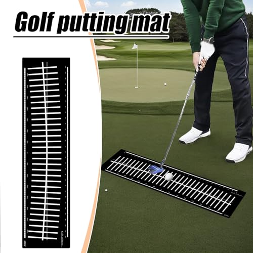 Tapis de golf d'intérieur avec guide d'alignement pour l'entraînement au putting à la maison - 7