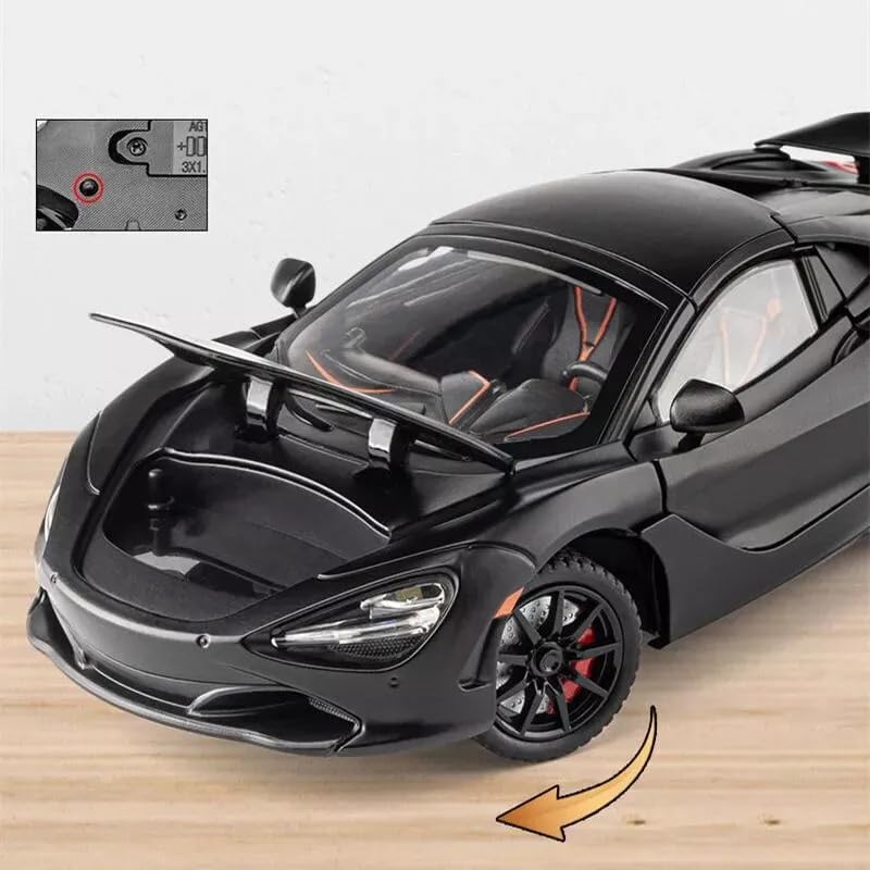 Image of 1:24 McLaren 720S Diecast Alloy Model Car Pull Back Toy with Sound & Light Collectible Supercar Gift for Kids & Adults Realistic Detailing Perfect for Display or Play (White)