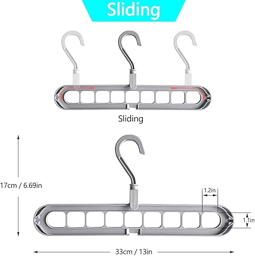 Miniatura 6 de Organizadores y almacenamiento de armario paquete de 12 ganchos resistentes para organizador de armario artículos esenciales de dormitorio