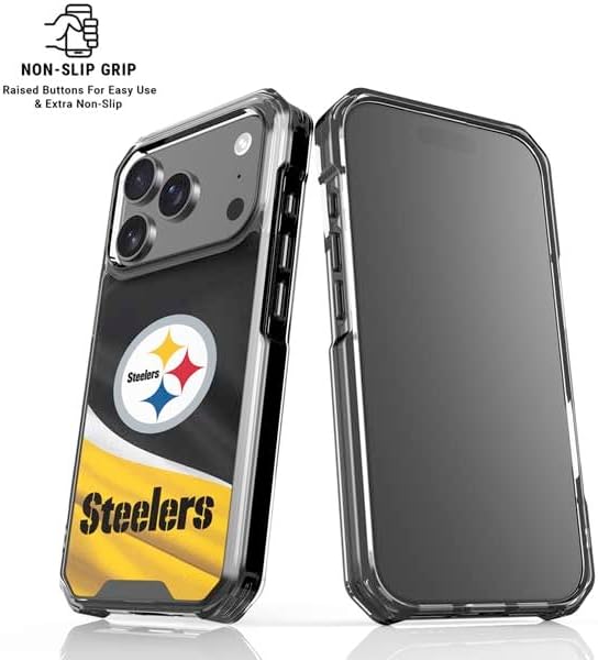 Skinit Clear Phone Case Compatible with iPhone 17 Pro Max - Officially Licensed NFL Pittsburgh Steelers Design