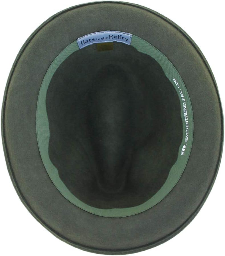 Hats in the Belfry Trilby Men/Women Snap Brim Vintage Dress Fedora Hat 100% Wool (US, Alpha, XLarge, Olive) - Image 8