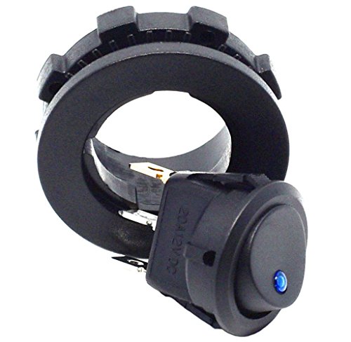 Cllena Car Truck Round Rocker Toggle Switch Spst On-Off Control With Switch Housing (Blue Led Light) #TOP2