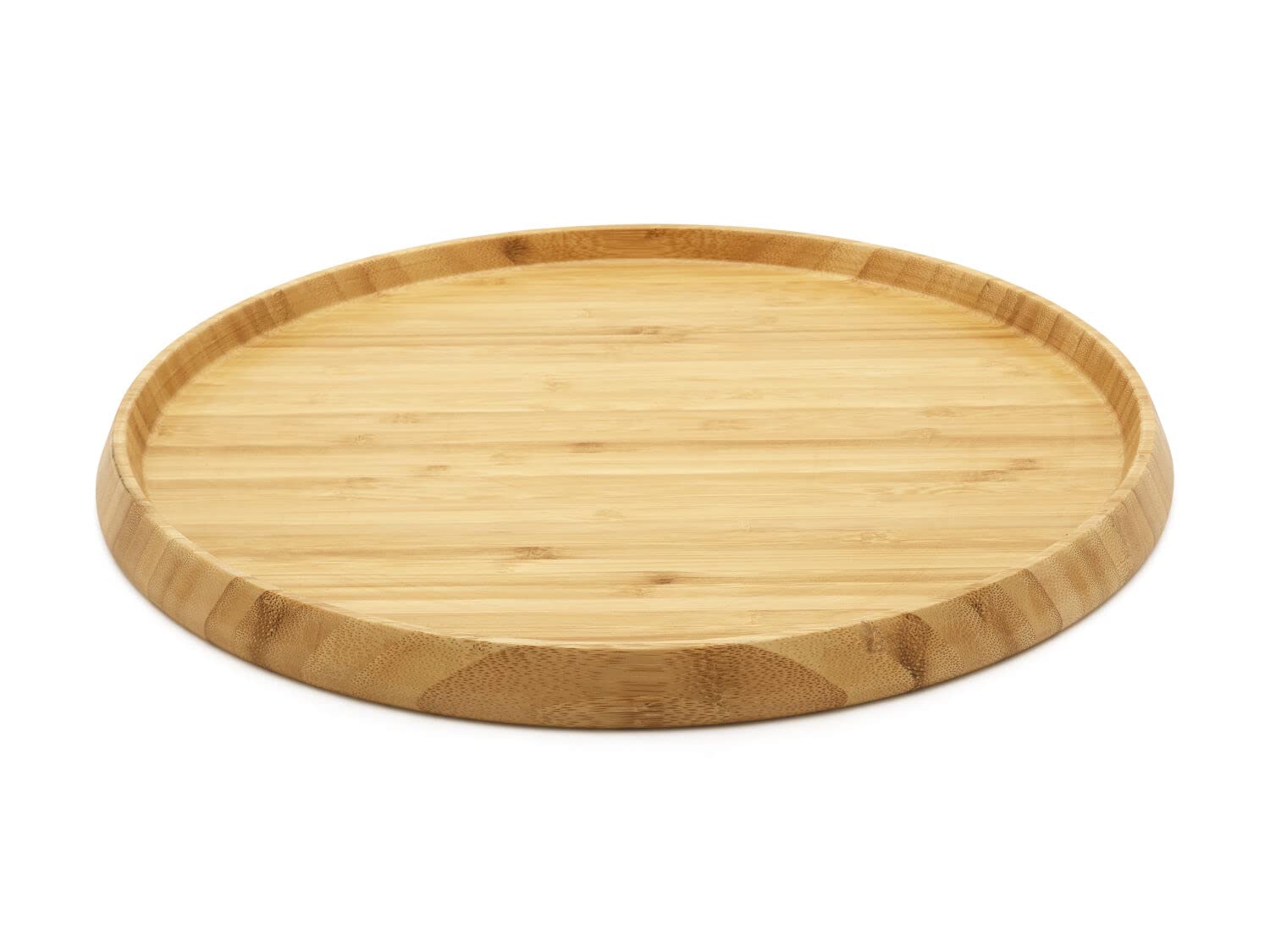 Bandeja de bambú de diseño para servir velas, bandeja decorativa de madera, 35 x 2 cm (diámetro x altura)