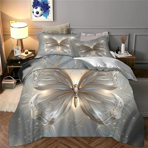 Parure de lit papillon en microfibre 135x200 housse de couette single