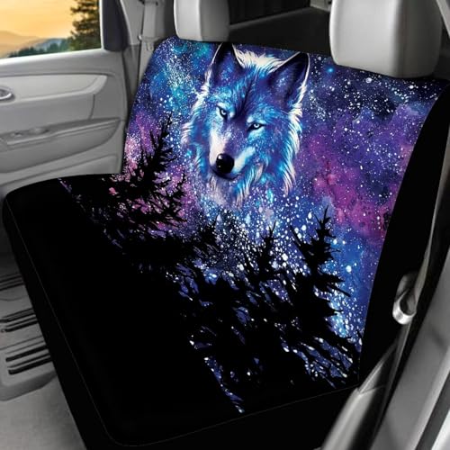 Housses de siège de voiture Wolf Galaxy avant arrière en polyester