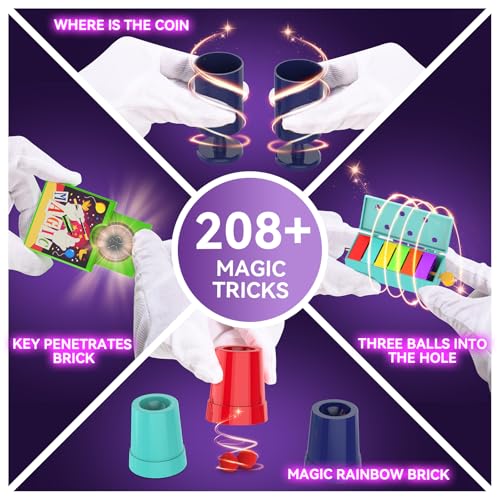 image for Nicella Magic Kit - 208+Magic Tricks for Kids Age 6-8, Magic Set with 