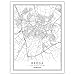 Puzzles Adultes 1000 Pièces,Puzzles En Bois De La Ville De Breda Aux Pays-Bas, Carte Classique En Noir Et Blanc, Puzzles Premium Impossibles, Jouets D'Adresse Pour Toute La Famille, Jeux De Défi C