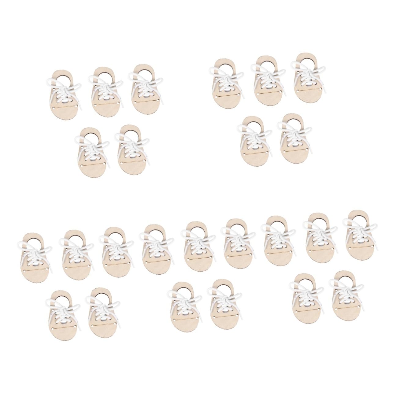 25sets Legno Non Rifinito Per Diy Forma Scarpe Corde Per Decorazioni e Graffiti Materiale Legno Naturale Per Attività Creative e Educative Per Ragazza