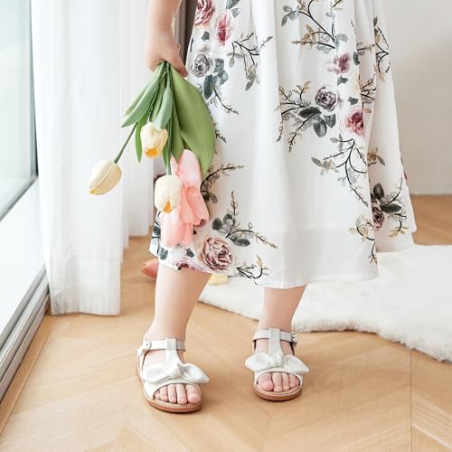 Image of ESTINE Toddler /Little Kid Girls Bow Open Toe Flat Evening Dress Sandals