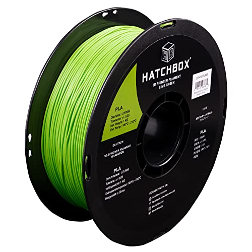 HATCHBOX 1.75mm Lime Green PLA 3D Printer Filament, 1 KG Spool, Dimensional Accuracy +/- 0.03 mm, 3D Printing Filament