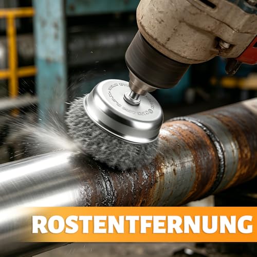 10-Teilig Drahtbürsten Set für gründliche Reinigung 1/4-Zoll-Schaft