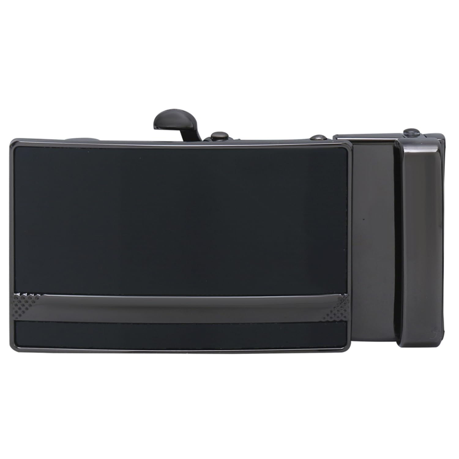 Men's Auto-Lock Belt Buckle Only (35mm, Shining Black, BKL-012-SG)-image-17
