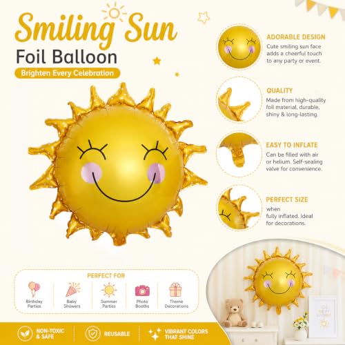Image of Sun Foil Balloon for Kids Birthday Party Decoration | Pack of 1 Pcs