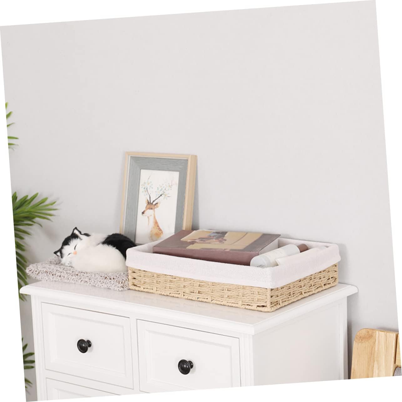 Cute Decorative Storage Container Paper Rope Woven Basket Sundries Organizer