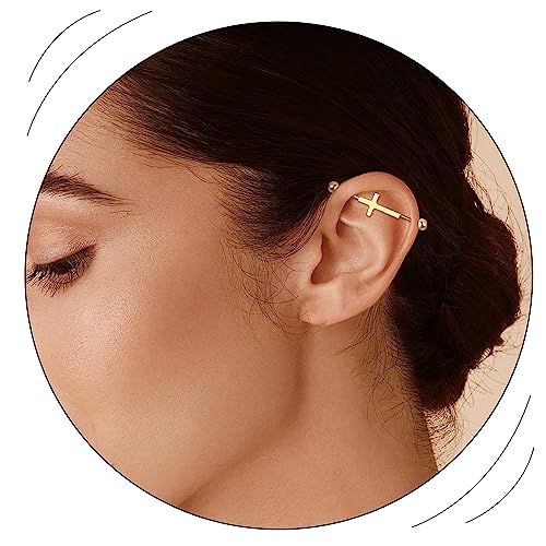ORAZIO 13PCS Industrial Piercing Jewelry Surgical Steel 14G Industrial Earrings Barbell with Chain Snake Moon Cartilage Helix Piercing Earrings Industrial Bar Jewelry for Women Men4