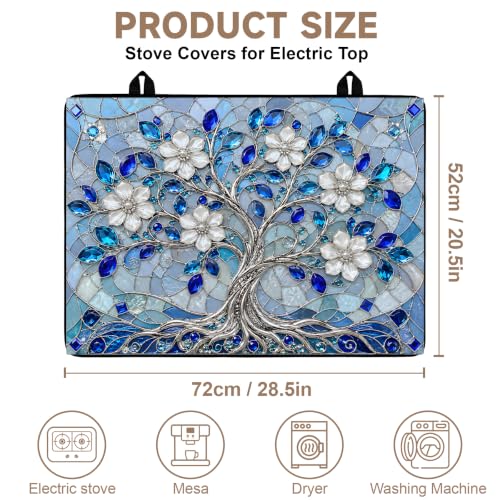 Image of Stove Burner Covers Non-Slip Electric Cooktop Protector Mat (Mosaic)