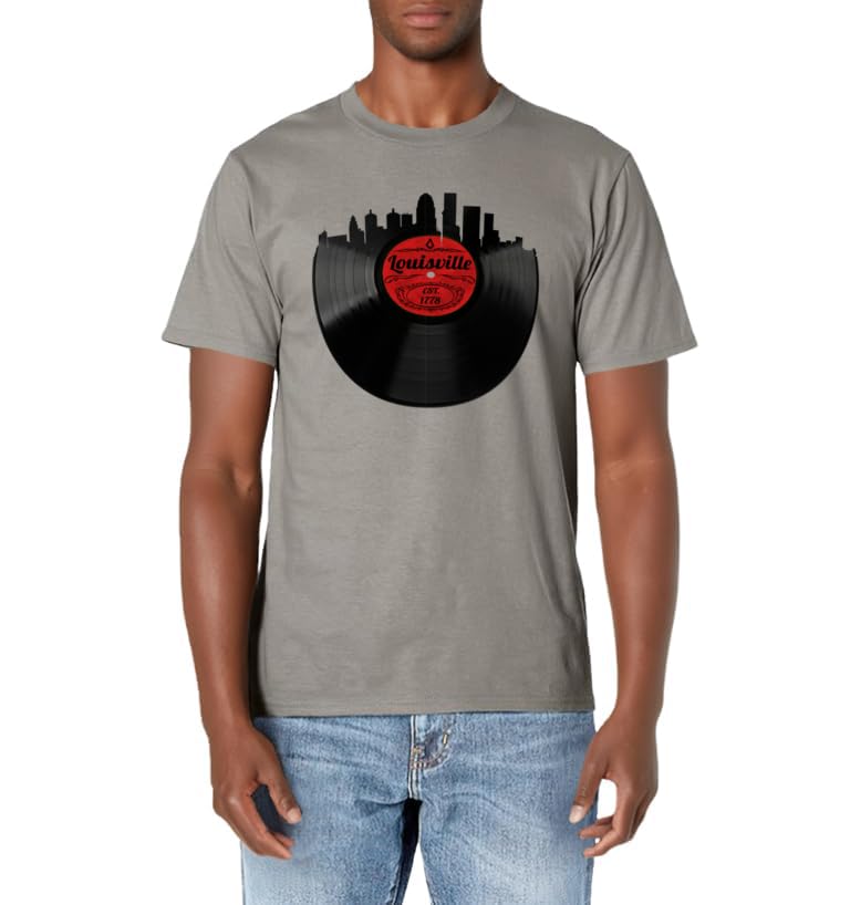 Louisville Kentucky Shirt Vintage Skyline Vinyl Record Tee T-Shirt