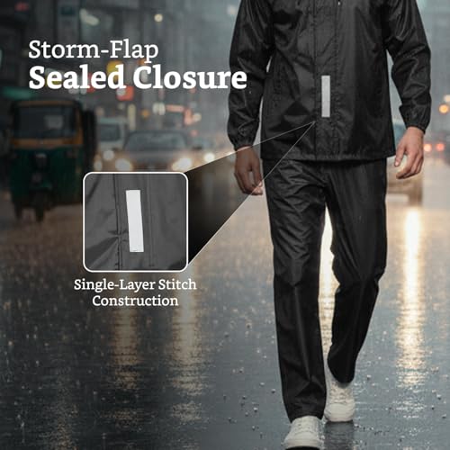 Image of Amazon Brand - Solimo Men's Polyester Water Resistant Casual Style Rain Coat