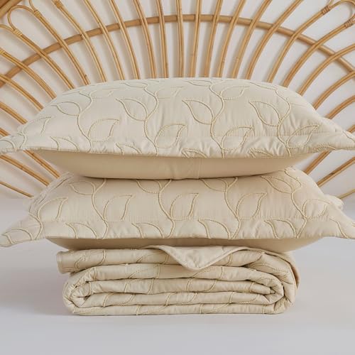 Image of EVENHUG Quilt Queen Size Bedding Set with Pillow Sham Lightweight Bedspreads Coverlet Soft Reversible Bed Cover for All Season 3 Piece