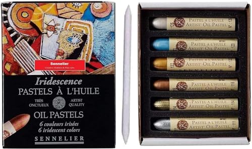 Sennelier Pastels Oil Iridescent 6 Colors - Sennelier Senurie 6 aceite de conjunto de colores pastelArtistic Quality Iridescent (France Import) MADE IN FRANCE