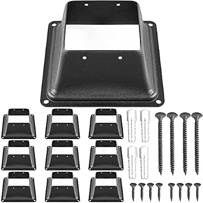 VEVOR Deck Post Base, 10 PCS Post Base Skirt, 4 x 4" (Internal 3.38x3.38") Post Support Flange, 2.5 LBS Deck Post Skirt, Powder-Coated Decking Post Base, Wood Post Anch for Deck Support Porch Railing