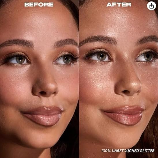 O/S by P-Starr - Waterproof Glitter Setting Spray – Long-Lasting, Transfer-Resistant Makeup Finishing Mist, Brown Sugar Shade, All-Day Hold Size: (3.4/143m)